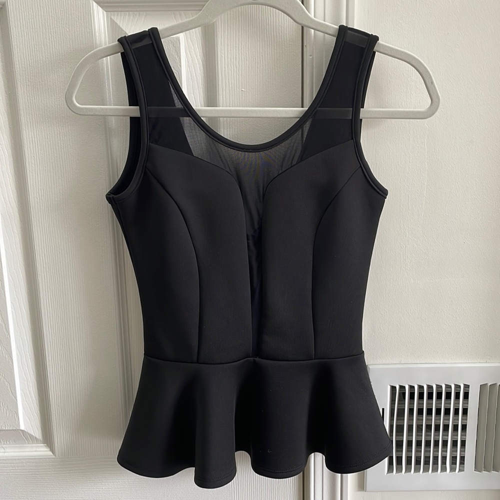 Black Peplum Top Size Small